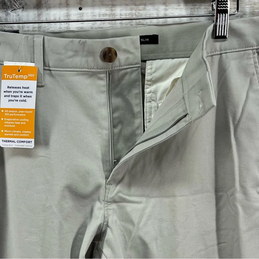 J Crew TruTemp 365 Pants‎ Mens 33x32 Beige Khaki Chino Slim Thermal Comfort NWT